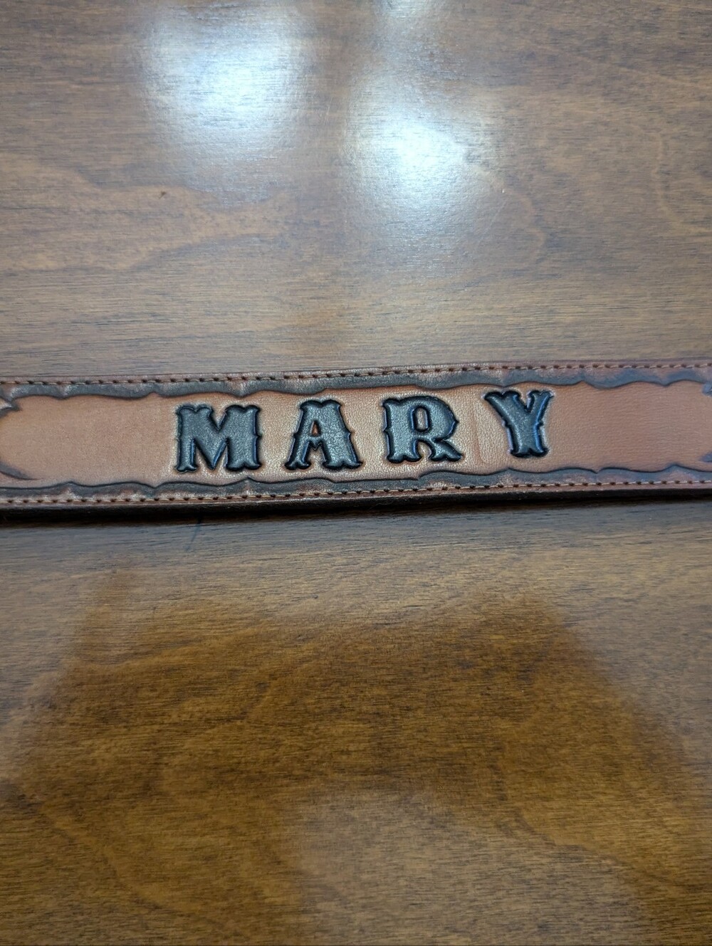 Justin Tooled Leather Belt Western Mary 34" long